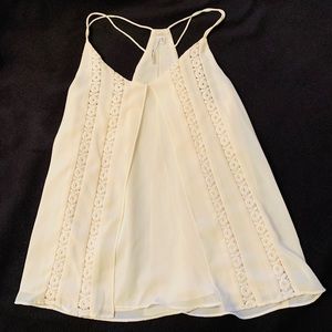 Event top with string straps cream color